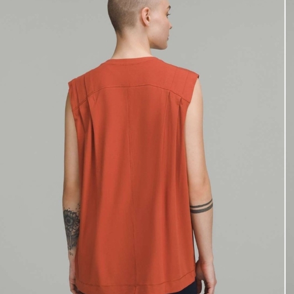 LULULEMON MODAL PLEATED SHOULDER TANK TOP SIZE 14 - Picture 2 of 9